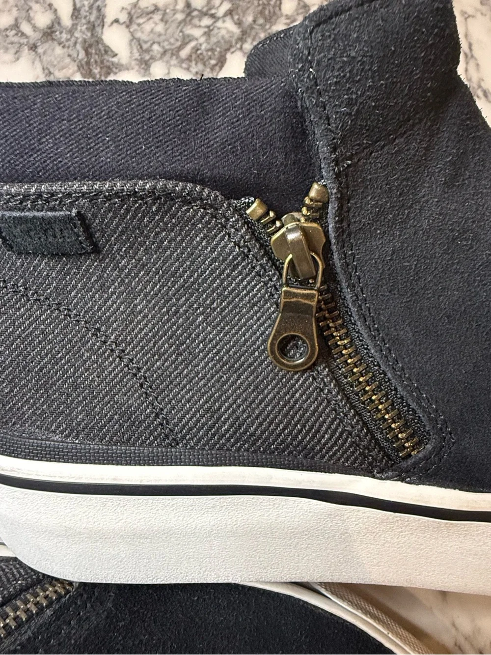 Keds Cooper Zip Black Suede Canvas Sneaker Booties Women's Size 9